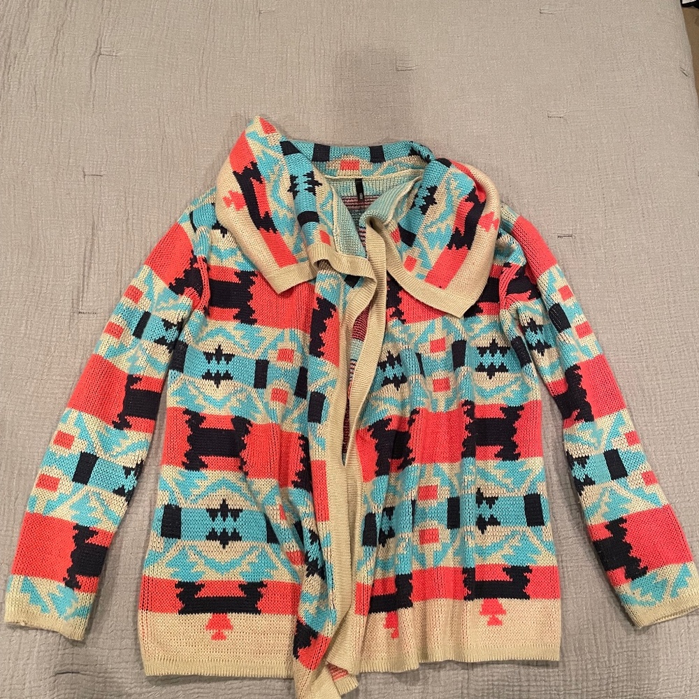 Multicolor Cowl Neck Sweater